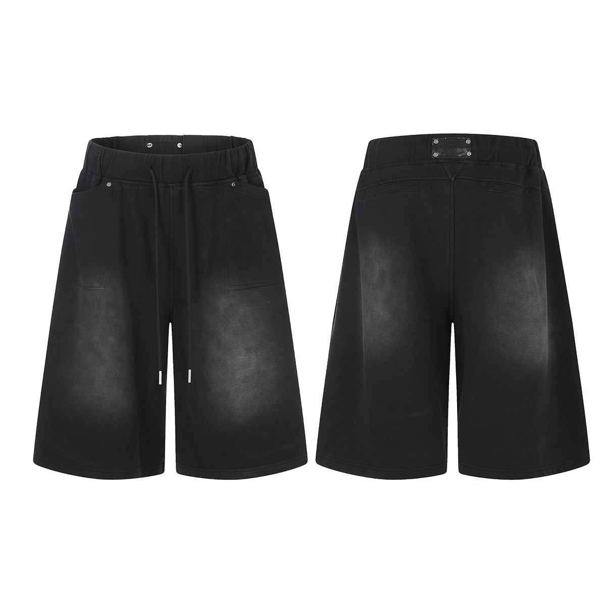 Washed Drawstring Half Sweatpants WN25498