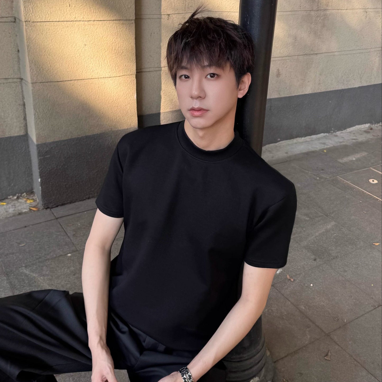 Mock Neck Short Sleeve T-Shirt WN25352