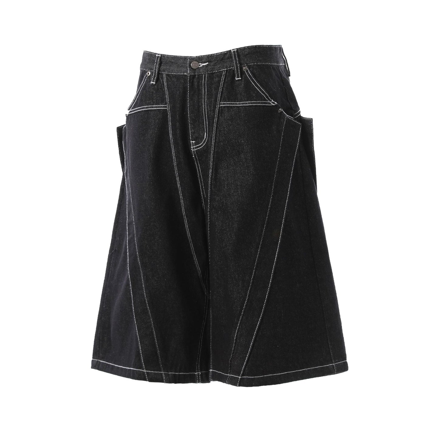 Raw Denim Deconstruction Wide Leg Half Pants WN26099