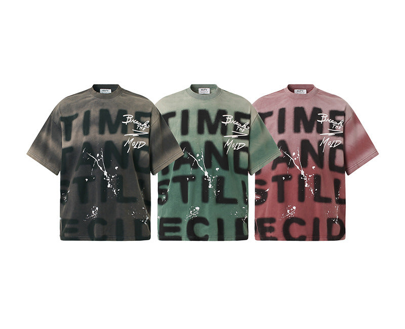 Washed Gradient Oversize Short Sleeve T-Shirt WN25833