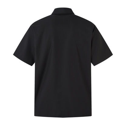 Everlasting Flower Embroidery Deconstructed Short Sleeve Shirt WN26848