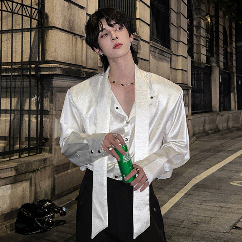 PU Leather Oversize Long Sleeve Shirt WN25129