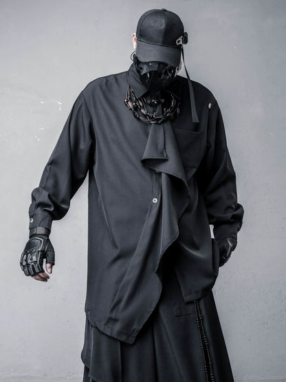 Deconstructed Irregular Design Long Sleeve Shirt WN22314