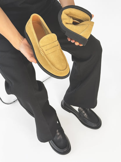 Suede Design Slip-On Coin Loffer WN19174