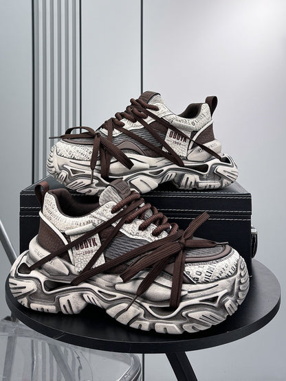 Graffiti Print Panel Chunky Sole Sneakers WN24603