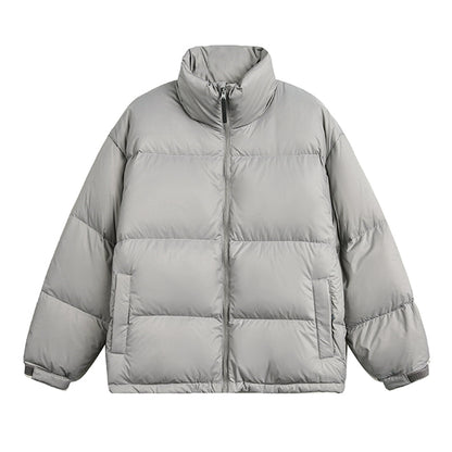 White Duck Down Stand Collar Puffer Jacket WN10326