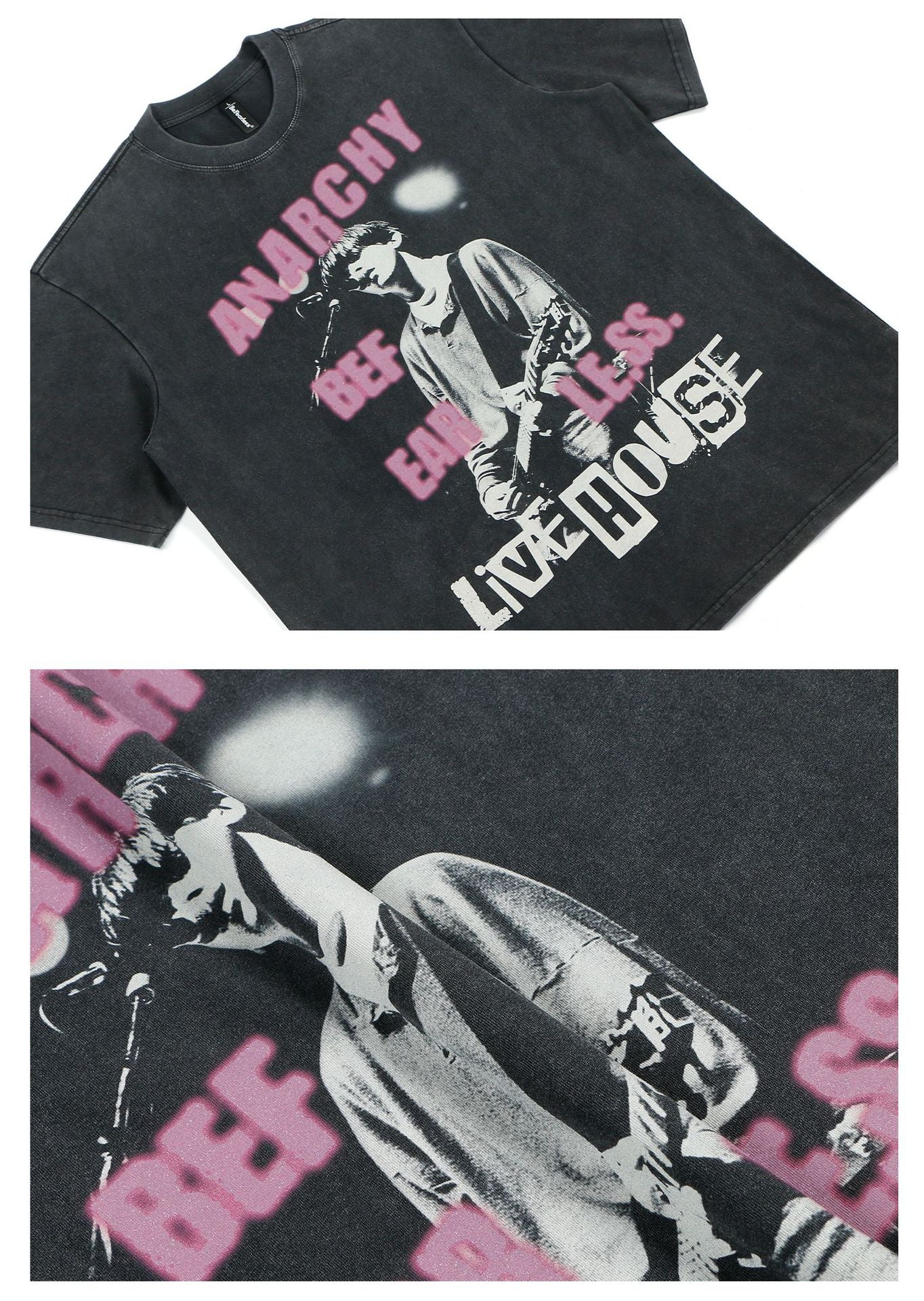 Washed Portrait Graphic Short Sleeve T-Shirt WN26285