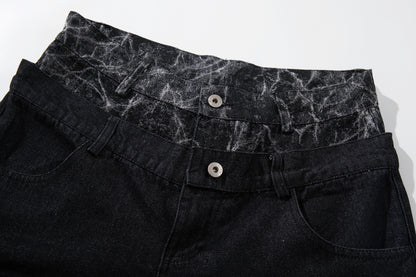 Heavy Wash Workwear Wide Leg Denim Jeans WN25653