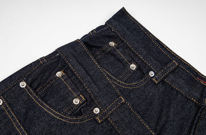 Fake Layered Double-Waist Wide Leg Denim Short Pants WN25667