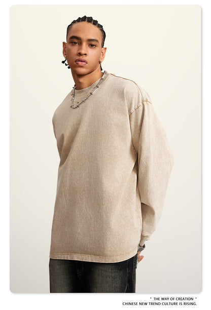 Oversize Washed Long-sleeve t-shirt WN6053