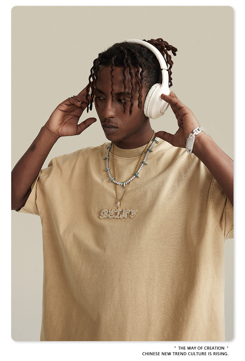 Washed Oversize Short-sleeve T-shirt WN6457