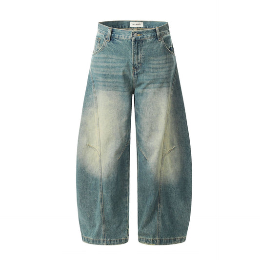 Washed Curved Denim Jeans WN12955