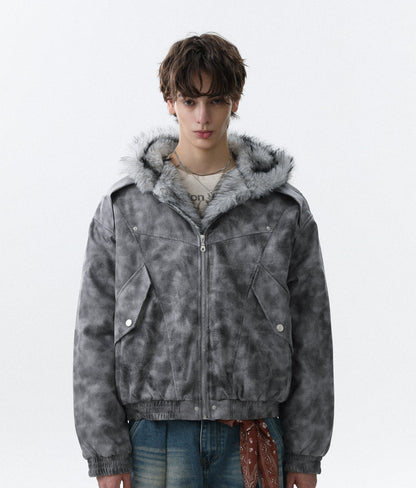 Deconstructed Design Thick Zipper Jacket WN22092