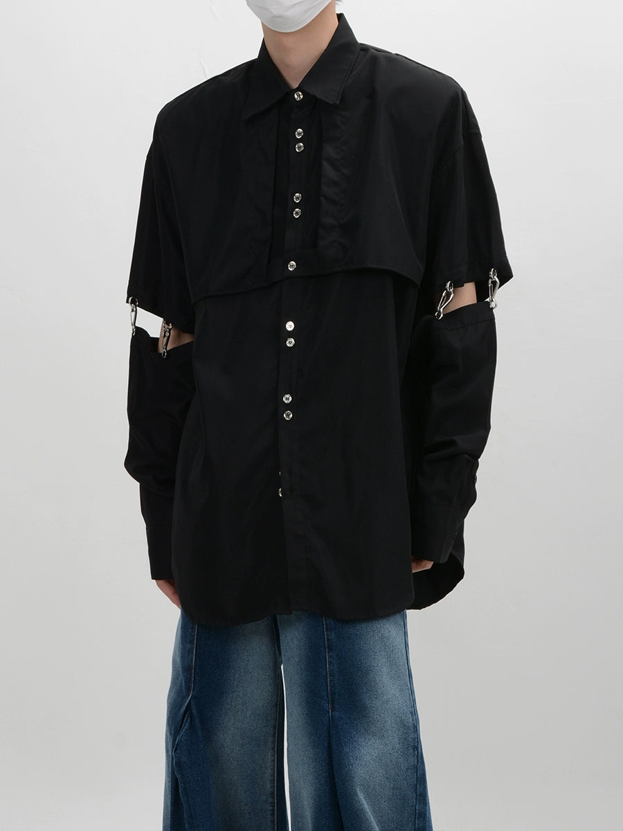 Oversize Detachable Long Sleeve Shirt WN6132