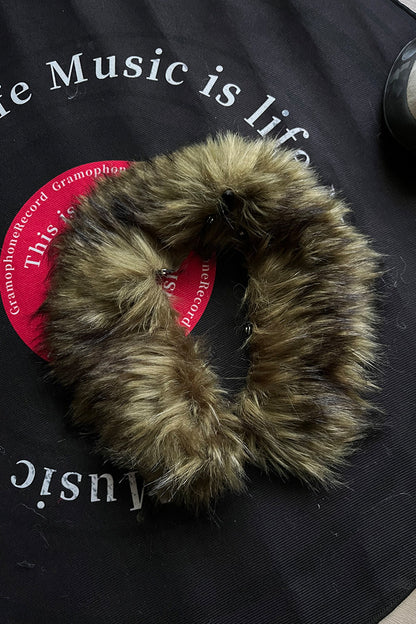 Snap Button Detachable Fake Fur Collar WN26719