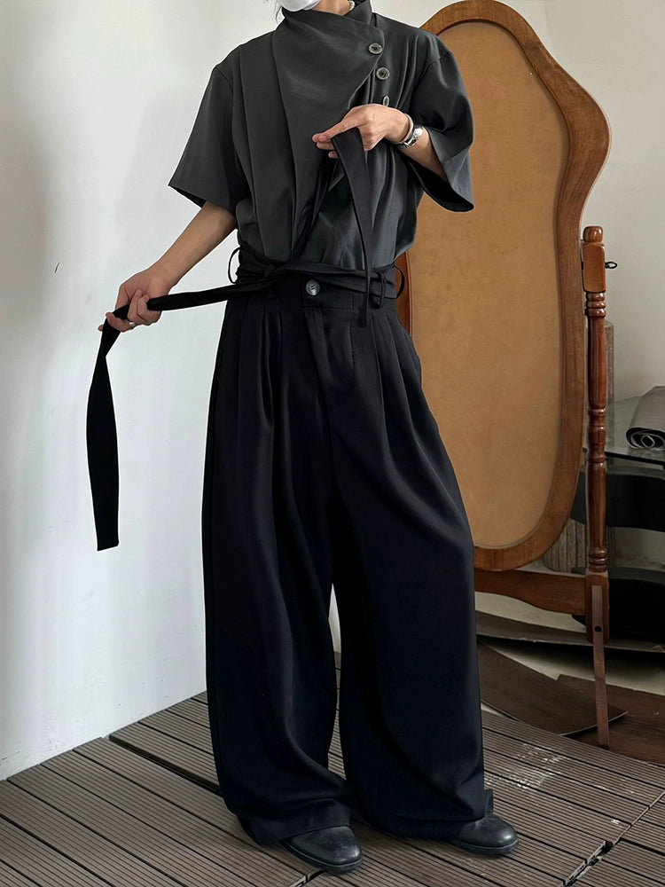 Minimalist High-Waist Wide Leg Trousers WN19965
