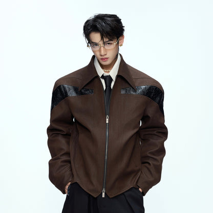 Glossy Deconstruction PU Leather Zipper Jacket WN21226