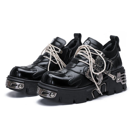 Metal Detail Chunky Sole Derby Leather Shoes WN19192