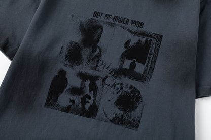 Washed Portrait Graphic Short Sleeve T-Shirt WN26029