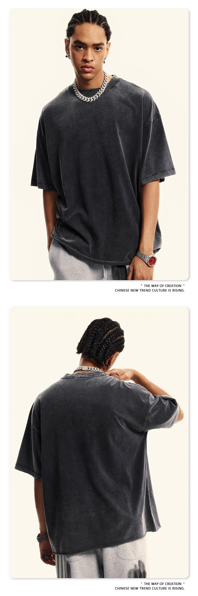 Washed Oversize Damage Short-sleeve T-shirt WN6451