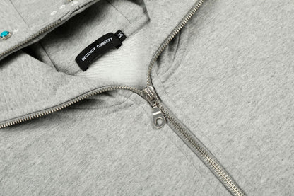 Turquoise Stone Zipper Hoodie WN25932