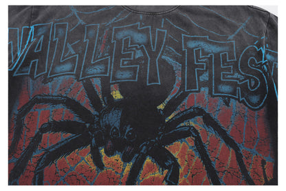 Spider Web Graphic Short Sleeve T-Shirt WN26448