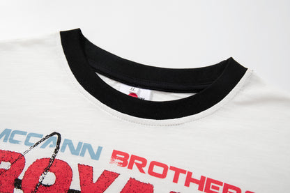 Breathable Slub Cotton Graphic Print Short Sleeve T-Shirt WN25889