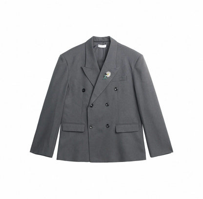 Double Breasted Tailored Jacket & Wide Leg Trousers Setup WN25355