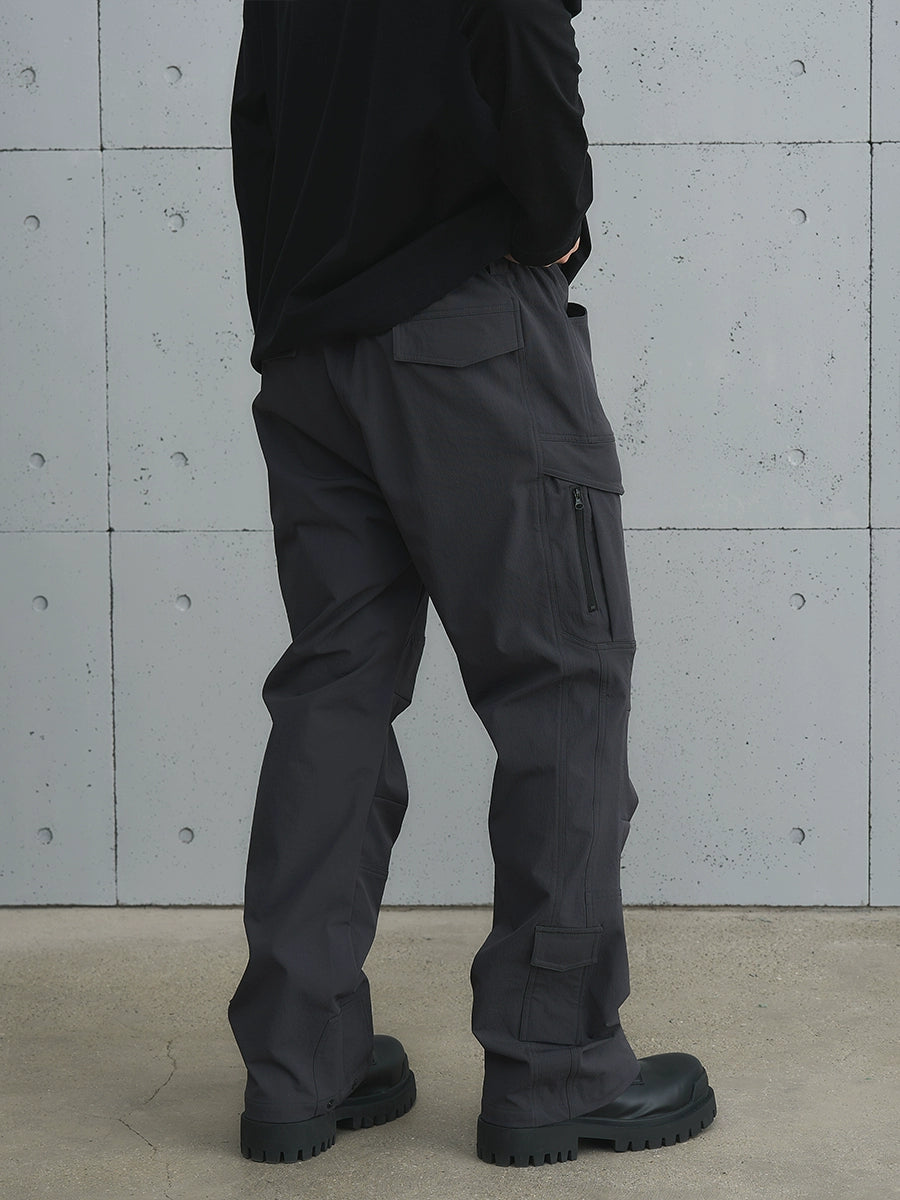 Cargo Design Buckle Flare Pants WN17641