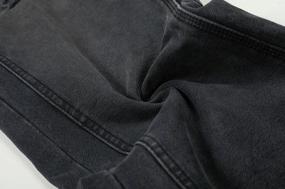 Washed Damage Wide Leg Denim Jeans WN26058