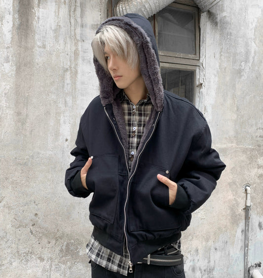 Short Hooded Thick Jacket WN22237