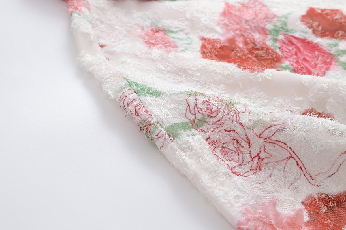 Floral Jacquard Oversize Short Sleeve Shirt WN26831