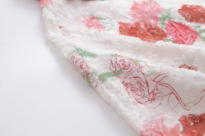 Floral Jacquard Oversize Short Sleeve Shirt WN26831