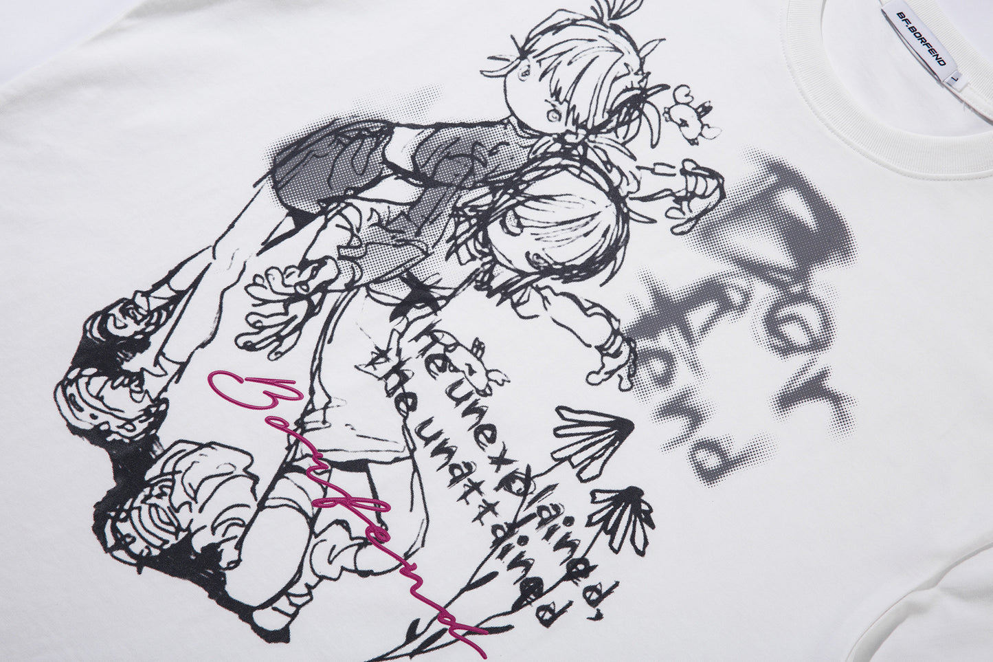 Illustration Graffiti Letter Short Sleeve T-Shirt WN25430