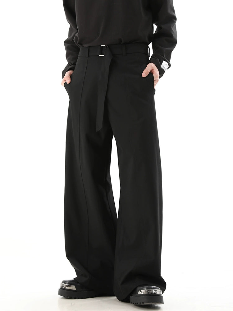 Draped Wide-Leg Straight  Trousers WN10456