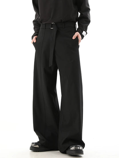 Draped Wide-Leg Straight  Trousers WN10456