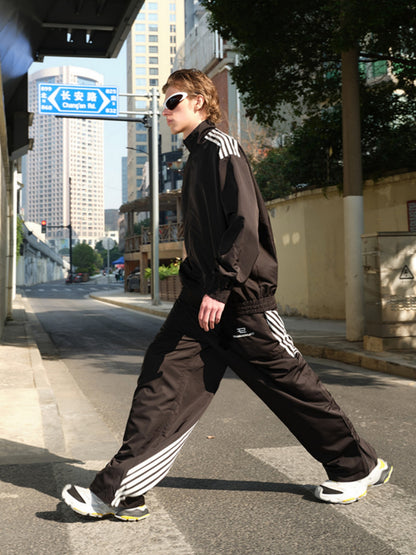 Stripe Oversize Nylon Jacket & Stripe Sporty Pants Setup WN21303