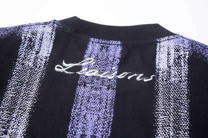 Gradient Spray Letter Print Oversize Short Sleeve T-Shirt WN27860