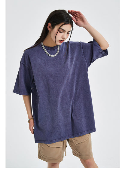 Vintage Dyed Oversize Short-sleeve T-shirt & Vintage Dyed Short Sweatpants Setup WN6631