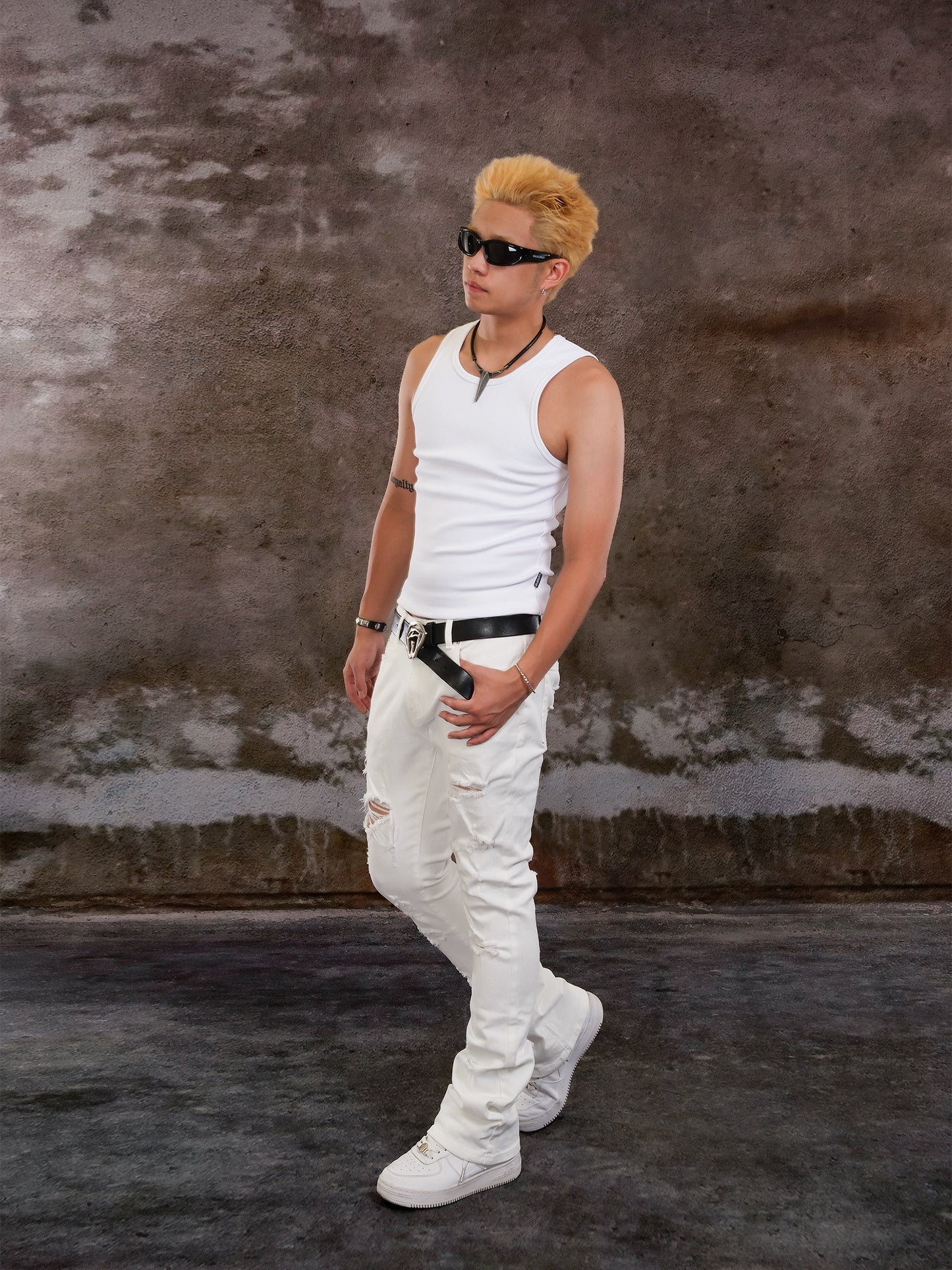 Washed Damage Stretch Pants WN26614