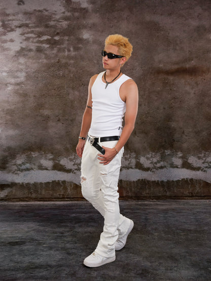 Washed Damage Stretch Pants WN26614
