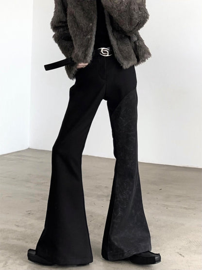 Snake Pattern Draping Flare Trousers WN15413