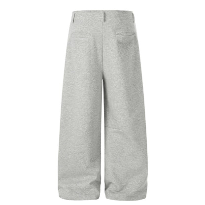 Deconstruction Irregular Curved Seam Wide Leg Sweatpants WN25834