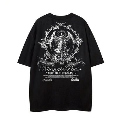 Thorn Letter Print Short Sleeve T-Shirt WN26959