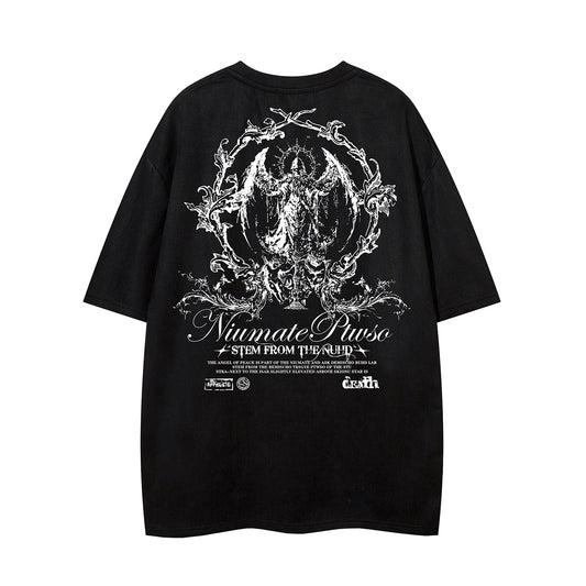 Thorn Letter Print Short Sleeve T-Shirt WN26959