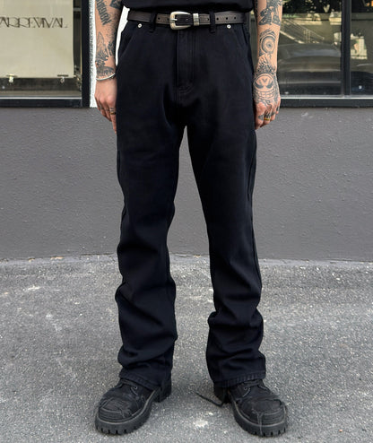 Fleece Lining Slim Straight Denim Jeans WN23002