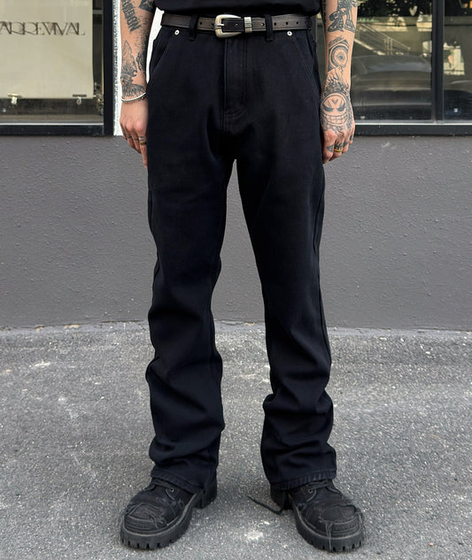 Fleece Lining Slim Straight Denim Jeans WN23002