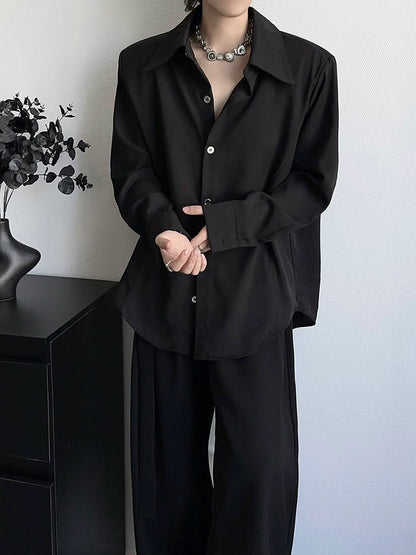 Shoulder-Pad Oversize Long Sleeve Shirt WN19363