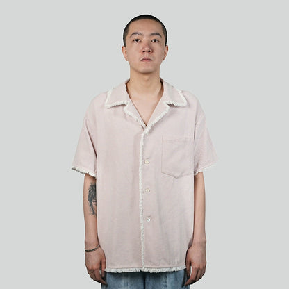 Graphic Print Fringe Design Short Sleeve Shirt WN19012