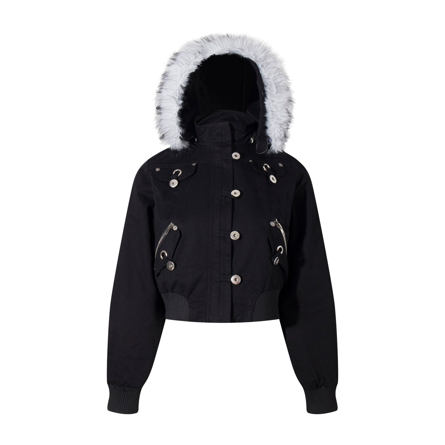 Detachable Fur Hooded Jacket WN21347